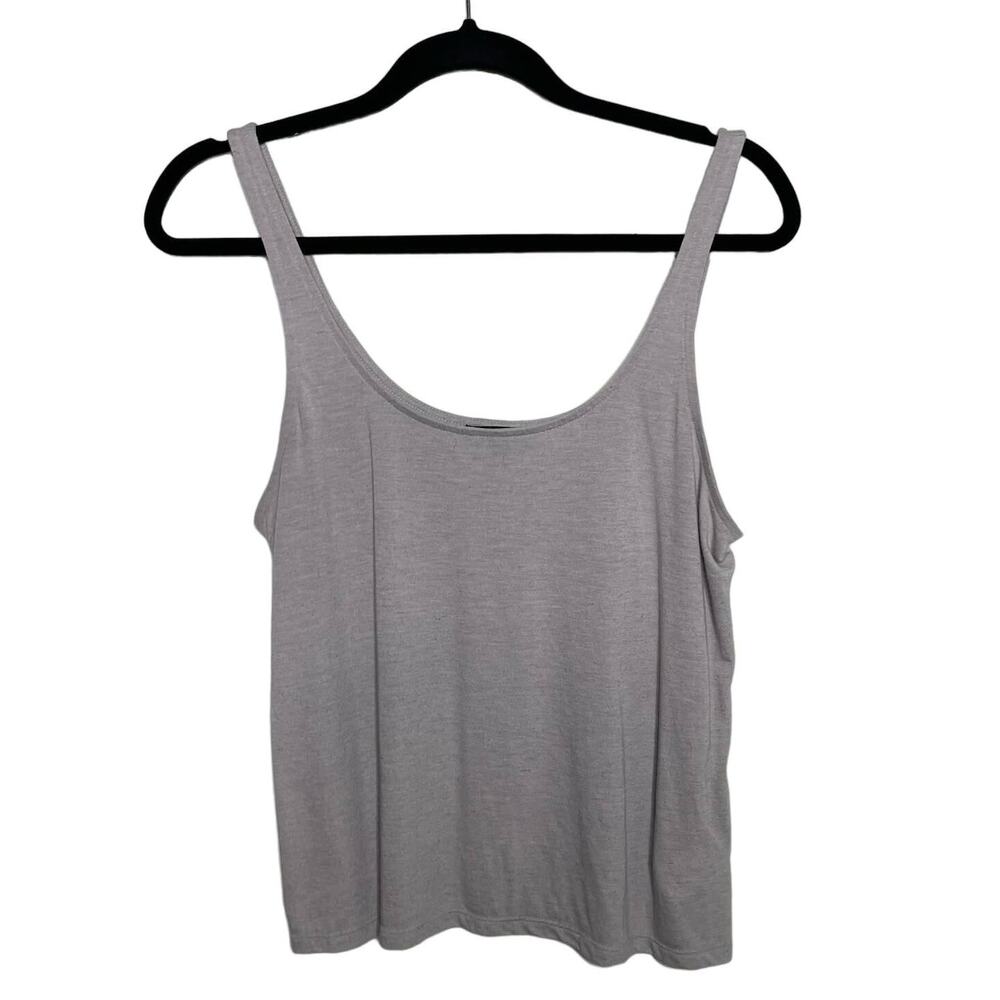 Express Womens Tank Top Sleeveless Crewneck Tee Lightweight Stretchy Marl Gray M